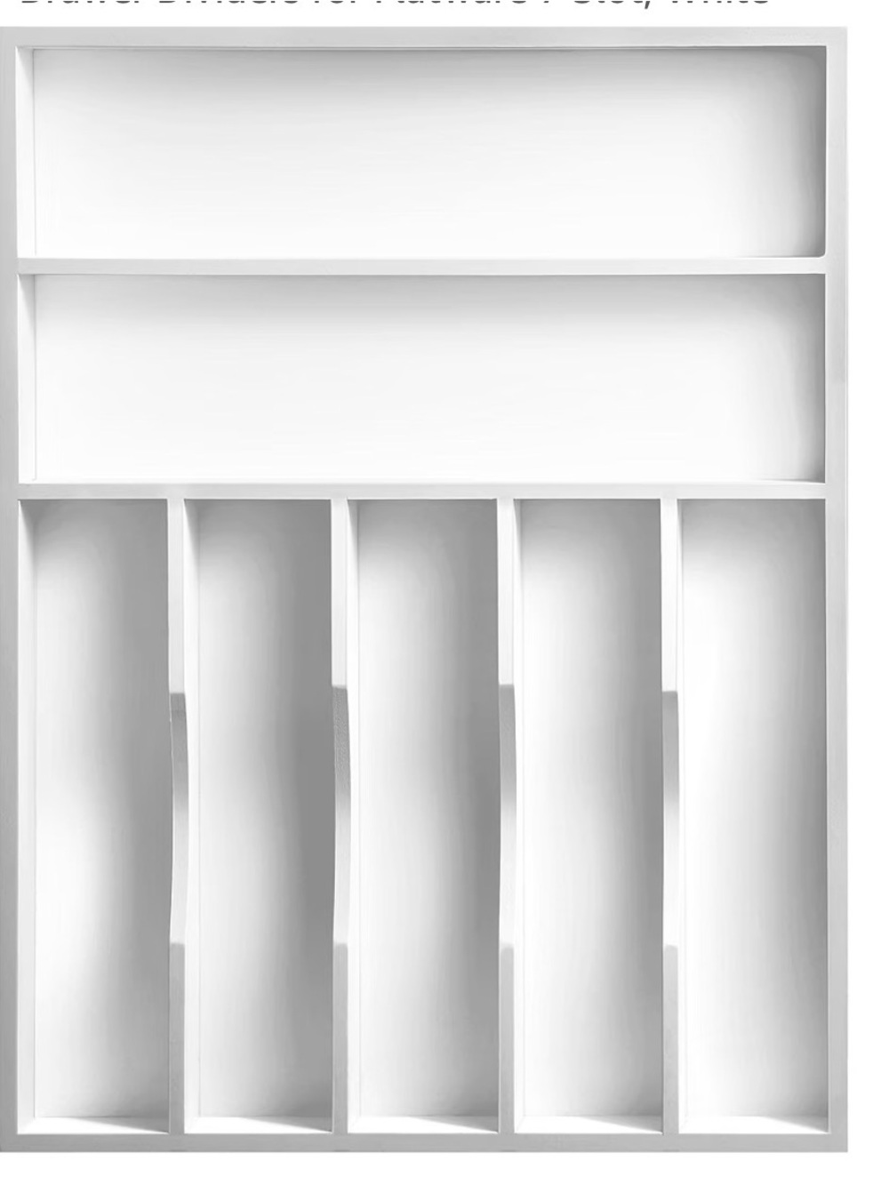 Bamboo Drawer Organizer 7-Slot Silverware Tray | White | New in Box 🤍